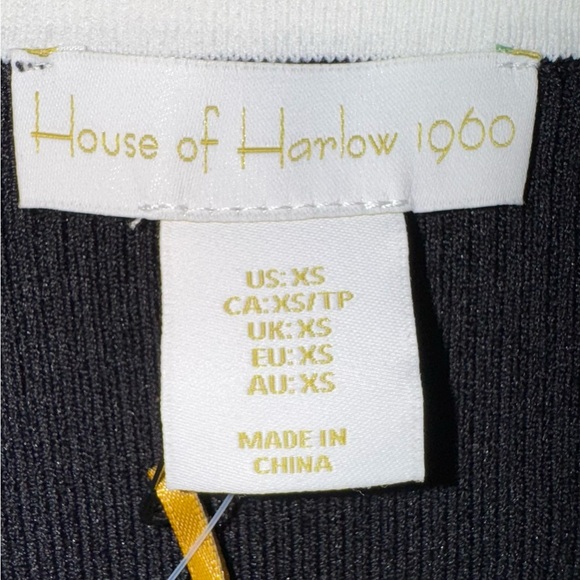House of Harlow Chic stretchy Black Knit Top with White Trim. Size XS. NWT - Picture 6 of 11